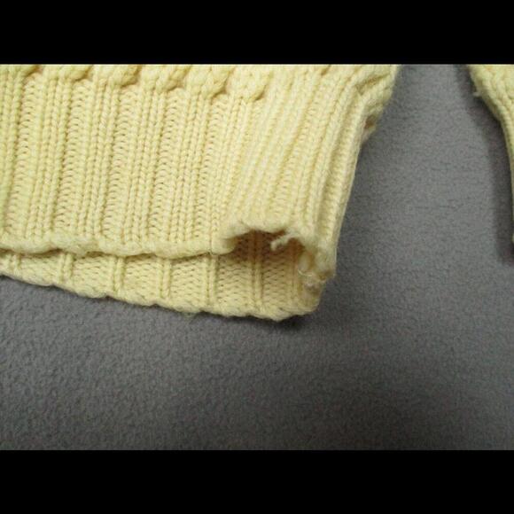 vtg 70s JANTZEN Sweater Sz M Ivory Virgin Wool Chunky Knit USA Fishermans - Picture 2 of 9